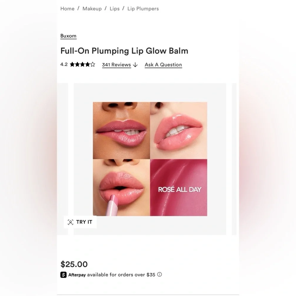 Buxom - Full-On Plumping Lip Glow Balm in Rose All Day